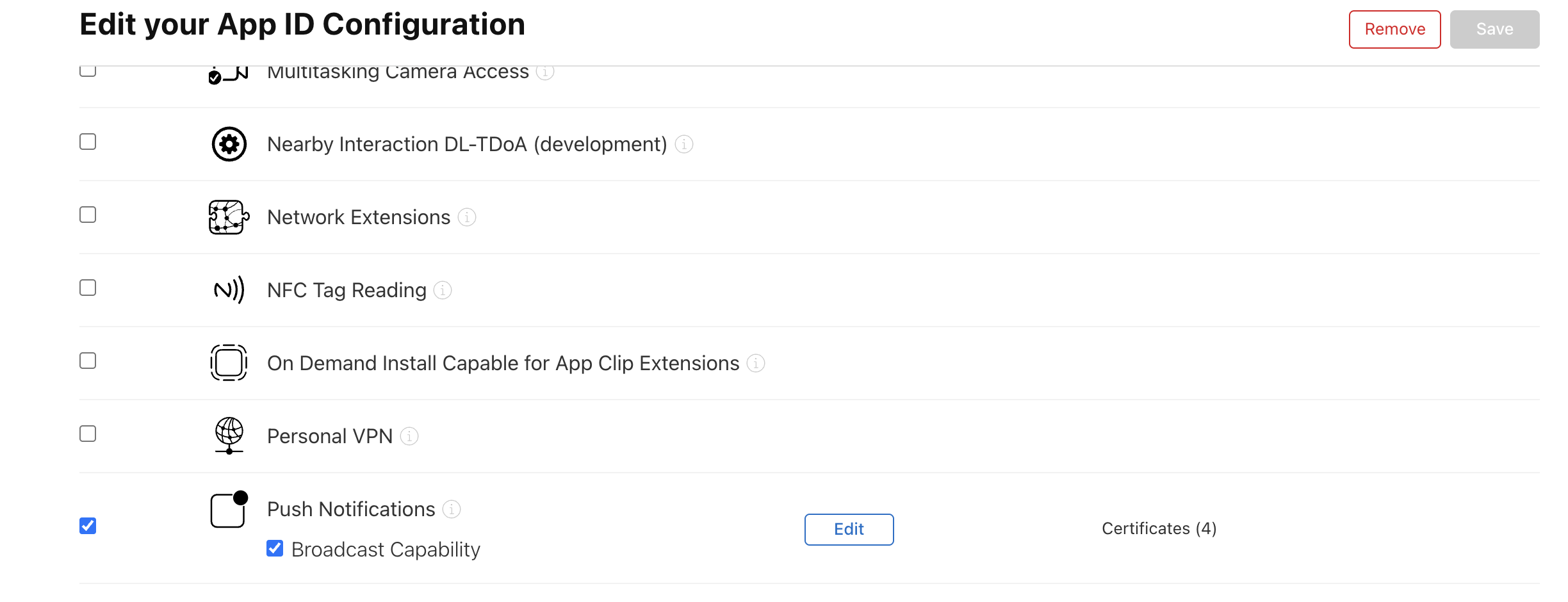 Push Notifications Configuration