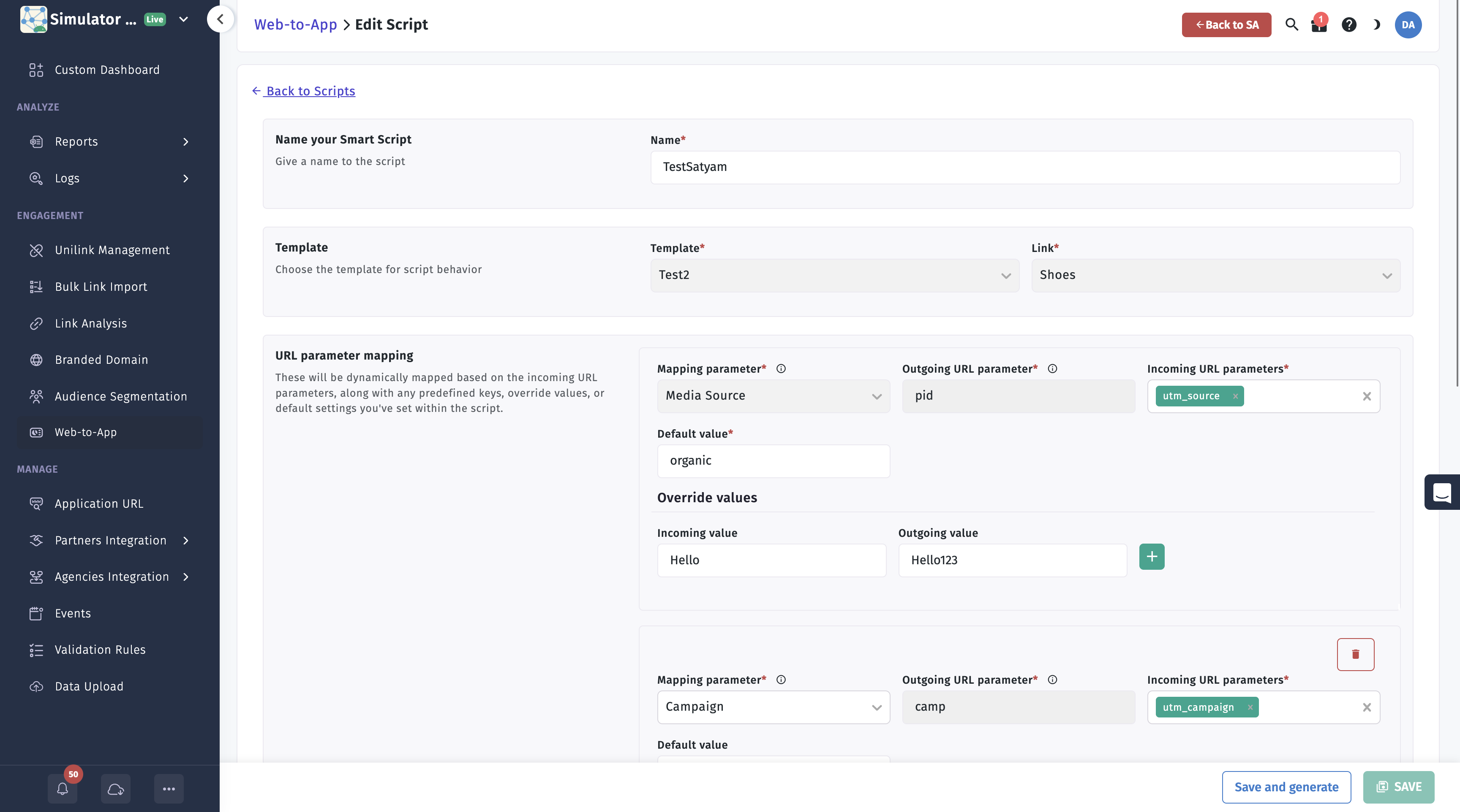 Smart Script Interface