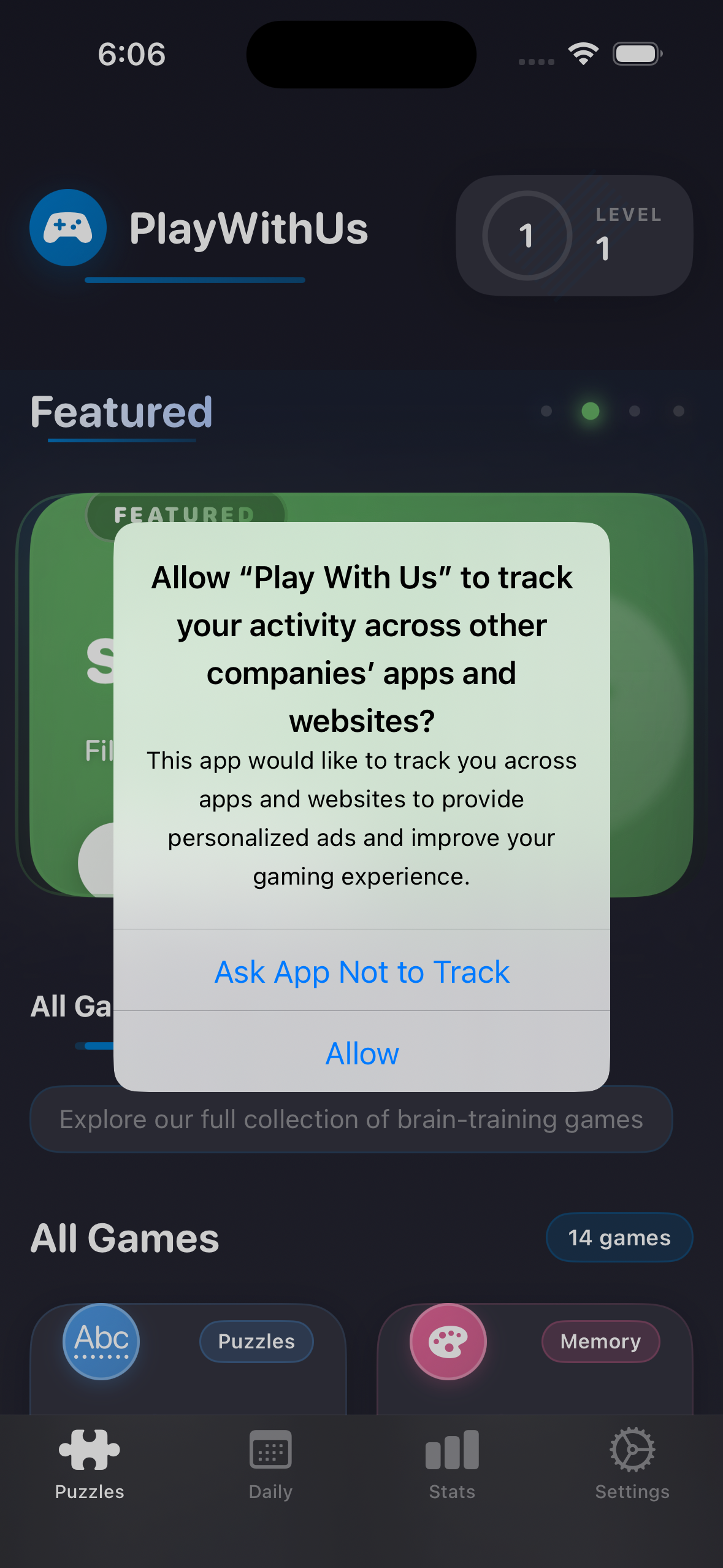 ATT Permission Dialog